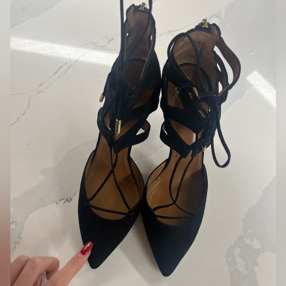 Aquazzura Black Suede Heels (Never Worn) - Picture 6 of 11